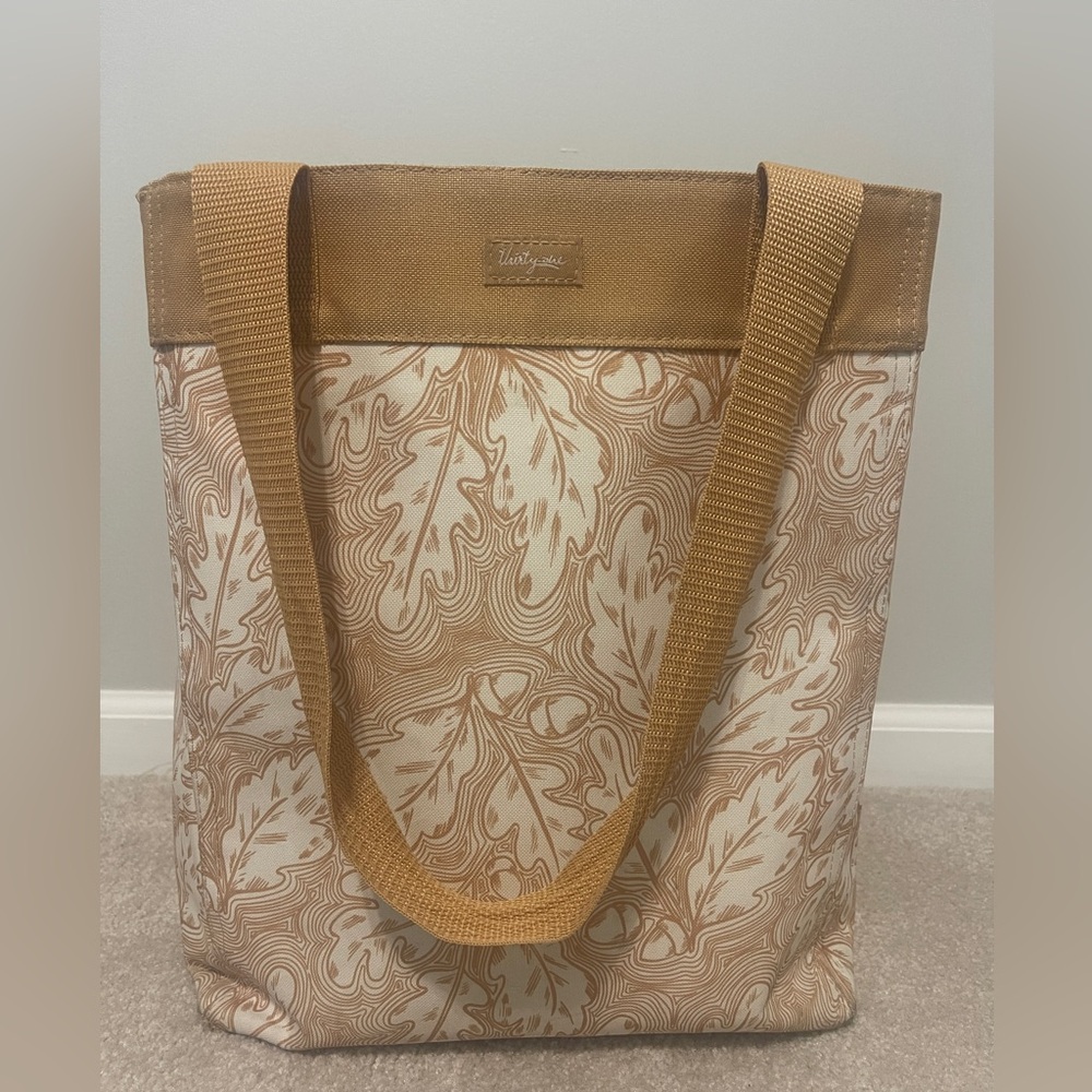 Thirty-One Tan and Cream Leaf Tote